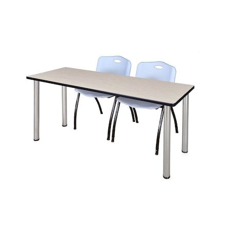 Kee Rectangle Tables > Training Tables > Kee Table & Chair Sets, 66 W, 24 L, 29 H, Maple MT6624PLBPCM47GY